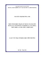 Phân tích hiện trạng sử dụng tài nguyên rừng của người dân tái định cư cân tôm 2, thủy điện a lưới, thừa thiên huế 