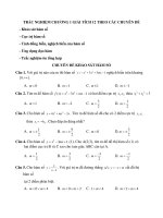 Trắc nghiệm chương 1 giải tích lớp 12 theo các chuyên đề Khảo sát hàm số và vẽ đồ thị , cực trị hàm số, Ứng dụng đạo hàm
