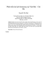 Phát triển du lịch homestay tại việt hải – cát bà 