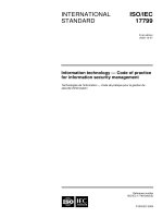 Information technology — Code of practice for information security managemen