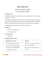 Giáo án Đại số 10 chương 1 bài 3: Các phép toán tập hợp