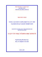 Nâng cao chất lượng dịch vụ lưu trú tại khách sạn saigon morin huế 