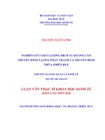 Nghiên cứu chất lượng dịch vụ quảng cáo truyền hình tại đài phát thanh và truyền hình thừa thiên huế 