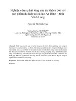 Nghiên cứu sự hài lòng của du khách đối với sản phẩm du lịch tại cù lao an bình – tỉnh vĩnh long 