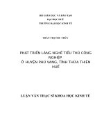 Phát triển làng nghề tiểu thủ công nghiệp ở huyện phú vang, tỉnh thừa thiên huế 