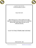 Biện pháp quản lý hoạt động dạy học theo quan điểm tích cực hóa ở các trường trung học phổ thông huyện tứ kỳ tỉnh hải dương 