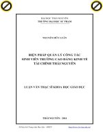 Biện pháp quản lý công tác sinh viên trường cao đẳng kinh tế tài chính thái nguyên 