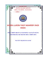 Phát triển dịch vụ e banking tại ngân hàng vietinbank chi nhánh thừa thiên huế 