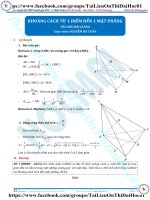Khoảng cách từ một điểm đến một mặt phẳng thầy nguyễn bá tuấn 
