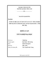 Đánh giá hiệu quả sử dụng đất sản xuất nông nghiệp trên địa bàn xã Phượng Mao, huyện Thanh Thủy, tỉnh Phú Thọ