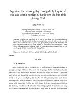 Nghiên cứu mở rộng thị trường du lịch quốc tế của các doanh nghiệp lữ hành trên địa bàn tỉnh quảng ninh 