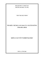 Tìm hiểu chế độ lang đạo của người mường tỉnh hòa bình