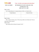 Đề thi khảo sát chất lượng đầu năm môn Ngữ văn lớp 7 trường THCS Cao Thịnh, Thanh Hóa năm học 2014 - 2015