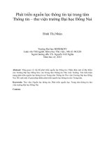 Phát triển nguồn lực thông tin tại trung tâm thông tin – thư viện trường đại học đồng nai 