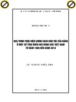 (Luận án tiến sĩ) quá trình thực hiện chính sách dân tộc của đảng ở một số tỉnh miền núi đông bắc việt nam từ năm 1996 đến năm 2010 