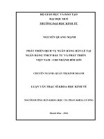 Phát triển dịch vụ ngân hàng bán lẻ tại ngân hàng TMCP đầu tư và phát triển việt nam – chi nhánh bỉm sơn 