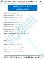 Bài tập phương pháp đặt ẩn phụ giải phương trình logarit thầy nguyễn bá tuấn 