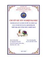 Đánh giá lưu lượng nước xả thải tại các cơ sở sản xuất, kinh doanh trên địa bàn tỉnh thừa thiên huế 