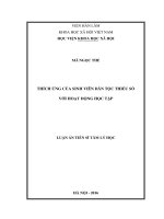 Thích ứng của sinh viên dân tộc thiểu số với hoạt động học tập