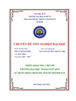 Triển khai thư viện số bằng mã nguồn mở dspace cho thư viện trường đại học ngoại ngữ huế 