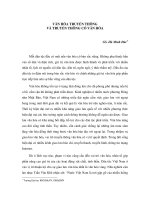 VĂN HÓA TRUYỀN THÔNG VÀ TRUYỀN THÔNG CÓ VĂN HÓA