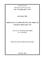 Thích ứng của sinh viên dân tộc thiểu số với hoạt động học tập (TT)