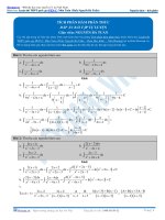 Bài tập tích phân hàm hữu tỷ có đáp án thầy nguyễn bá tuấn 