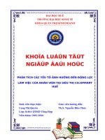 Phân tích các yếu tố ảnh hưởng đến động lực làm việc của nhân viên tại siêu thị co opmart huế 