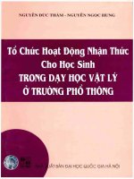 TỔ CHỨC HOẠT ĐỘNG NHẬN THỨC CHO HỌC SINH TRONG DẠY HỌC VẬT LÝ Ở THPT