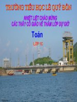 Bài giảng Toán 1 Chương 1 bài 7: Bé hơn. Dấu bé