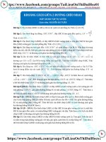 Bài tập khoảng cách giữa hai đường thảng chéo nhau thầy nguyễn bá tuấn 