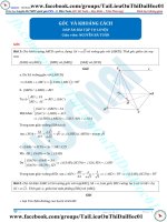 Bài tập góc và khoảng cách có đáp án thầy nguyễn bá tuấn 