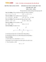 Đề thi khảo sát chất lượng đầu năm môn Toán lớp 6 trường THCS Long Xuyên, Hải Dương năm học 2014 - 2015