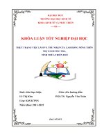 Thực trạng việc làm và thu nhập của lao động nông thôn thị xã hương trà tỉnh thừa thiên huế 