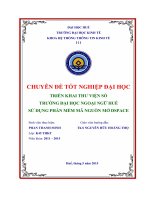 TRIỂN KHAI THƯ VIỆN số TRƯỜNG đại học NGOẠI NGỮ HUẾ sử DỤNG PHẦN mềm mã NGUỒN mở DSPACE 