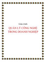 QUẢN LÝ CÔNG NGHỆ TRONG DOANH NGHIỆP