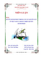 Quyền hành pháp trong cơ cấu quyền lực ở việt nam và hoàn thiện quyền hành pháp 