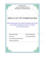Phân tích đánh giá sự thỏa mãn trong công việc của người lao động tại công ty cổ phần rau an toàn hà nội 