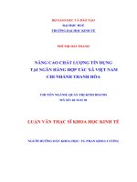 Nâng cao chất lượng tín dụng tại ngân hàng hợp tác xã việt nam   chi nhánh thanh hoá 