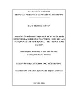 Nghiên cứu đánh giá hiệu quả xử lý nước thải bệnh viện bằng phương pháp thiếu   hiếu khí (AO) sử dụng giá thể sinh học eco – bio – block (EBB) cải tiến 