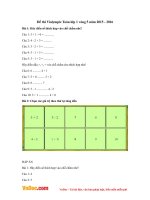 Đề thi Violympic Toán lớp 1 vòng 5 năm 2015 - 2016