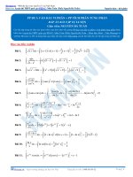 Bài tập phương pháp tích phân từng phần có đáp án thầy nguyễn bá tuấn 