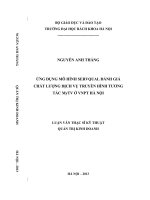 ỨNG DỤNG MÔ HÌNH SERVQUAL ĐÁNH GIÁ CHẤT LƯỢNG DỊCH VỤ TRUYỀN HÌNH TƯƠNG TÁC MyTV Ở VNPT HÀ NỘI