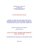 Nghiên cứu hiệu quả hoạt động thanh tra thuế đối với việc nâng cao tính tuân thủ của người nộp thuế tại cục thuế thừa thiên huế 