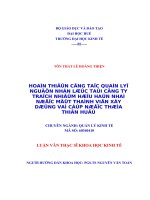 Hoàn thiện công tác quản lý nguồn nhân lực tại công ty trách nhiệm hữu hạn nhà nước một thành viên xây dựng và cấp nước thừa thiên huế 