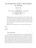 Các tội phạm khác về chức vụ theo luật hình sự việt nam 