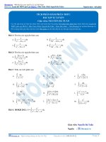 Bài tập tích phân hàm hữu tỷ thầy nguyễn bá tuấn 