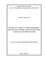 Đánh giá tác động của biến đổi khí hậu đối với vùng ven biển cẩm xuyên, hà tĩnh và đề xuất giải pháp ứng phó 