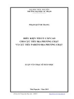 Điều kiện tối ưu cấp cao cho cực tiểu địa phương chặt và cực tiểu pareto địa phương chặt 