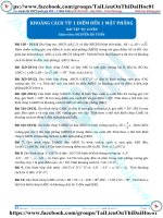 Bài tập khoảng cách từ một điểm đến một mặt phẳng thầy nguyễn bá tuấn 